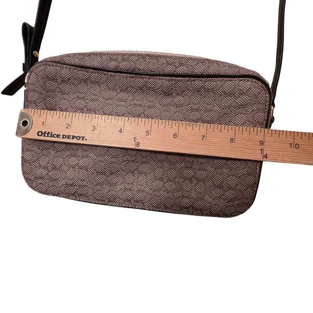 Y2K Coach Poppy Signature Oxford Flight Bag Brown Monogram Crossbody 25043